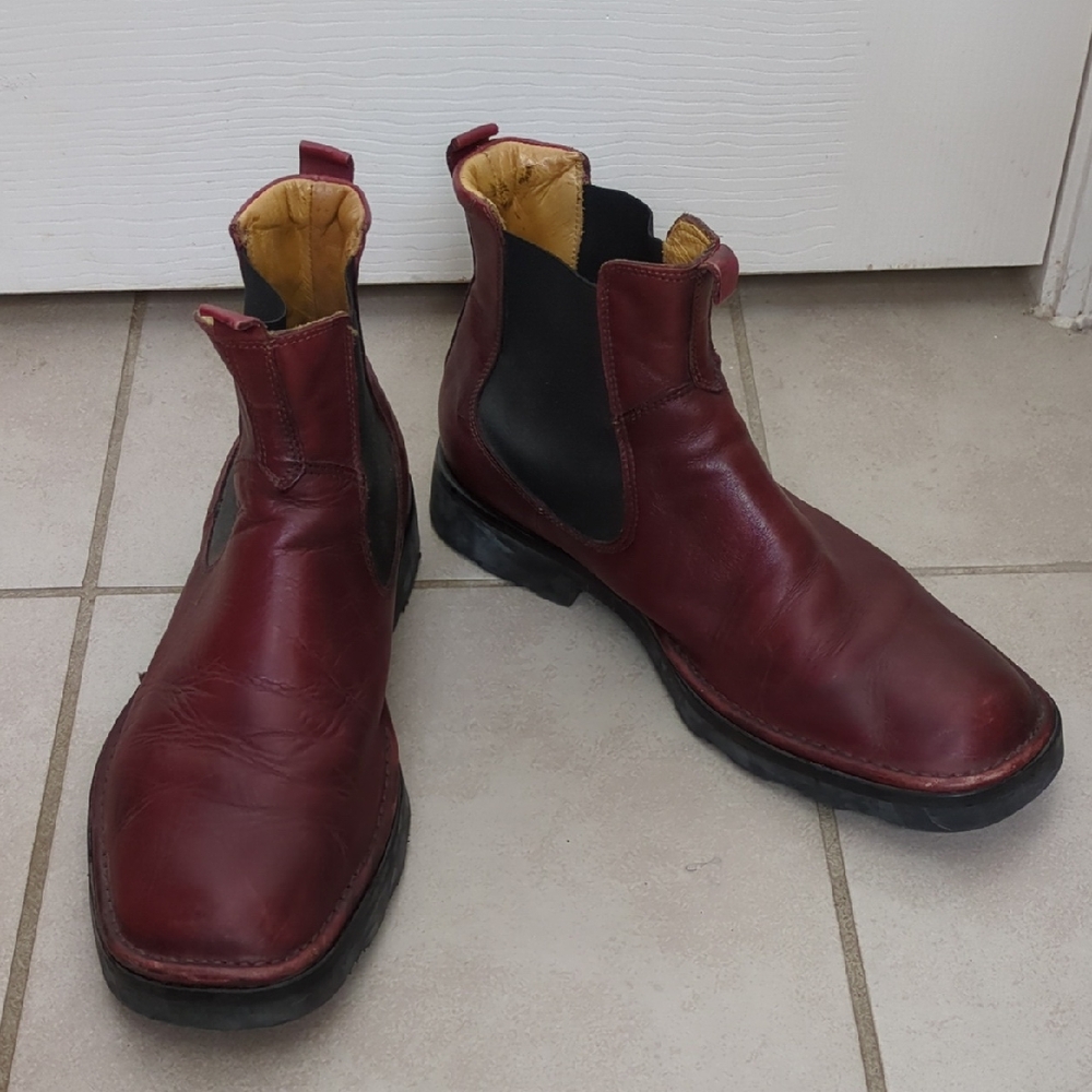 Kenneth Cole New York Men's Burgundy Leather Boots